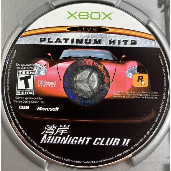 Midnight Club II 2003 Microsoft Xbox Platinum Hits Complete With Manual Tested - Picture 5 of 9
